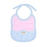 uxcell　よだれかけ　赤ちゃん用　ビブ　可愛い　ぬいぐるみ　PVC　ピンク　ベビーブルー　22cm　19.5 X17.5cm