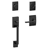 Century Single Cylinder Handleset and Latitude Lever, Matte Black (F60 CEN 622 LAT CEN ) [並行輸入品]