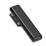 Sisyphy USB-C to Surface Pro 急速充電アダプタ「ブラック」、15V/3A 45W PD Type-C充電器必要 両端Type-cケーブル必要、マイクロソフト Surface Pro 7/6/5/4/3/X Surface Go1/2 Surface Laptop 1/2/3/4/5 Book タブレット対応