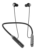 Hmusic ワイヤレスイヤホン bluetooth 首掛け ネックバンド型ブルートゥース5.4 イヤフォン 長時間バッテリー搭載 30Ｈ以上連続再生 ENCノイズキャンセリング通話 マイク付き 低遅延ゲーミングモード マルチポイント接続 IPX5防水 ぶるーとゅーすヘッドホン マグネット搭載 iPhone/Android対応 通学/通勤/仕事/スポーツ/web会議/ランニングには落ちない（黒）