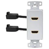 Hubbell Wiring Systems NS802W netSELECT 1-Gang Thermoplastic HDMI Decorator Frame, Gold, Female to F