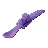 oogaa Baby Mealtime Silicone Train Spoon - Easy Clean, Baby Safe - 7in - Purple by oogaa