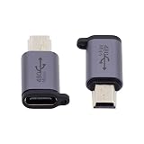 CY アダプター 2 ピース/ロット USB-C USB2.0 タイプ C メス - マイクロミニ USB オス電源アダプター 480Mbps データ チェーン穴付き