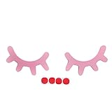 Lovoski かわいい　木　目まつげ　閉じられた　3D　壁のデカール　DIY　アート　工芸品　ステッカー　全4色 - ピンク