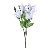 Healifty 1pc人工花リリーシミュレーションフラワープラスチック人工花の花束ホームウェディングデコレーション（ホワイト）