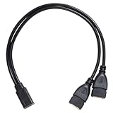 KAUMO USB Type-C 2分岐 電源専用 ケーブル (USB-Cメス/USB-Aメス×2) 30cm