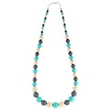 Kitdine Chewable BPA Silicone Baby Teething Necklace for Mom (Turquoise Gray Navajo White) by Kitdin