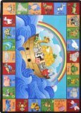 Joy Carpets Kid Essentials Inspirational Noah's Alphabet Animals Area Rug Multicolored 3'10 x 5'4 [並
