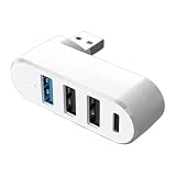 4ポートUSB3.0ハブ180°3 USBを備えた回転可能なUSBスプリッター1 USBポート1 USB C搭載データポートUSBエクステンダーラップトップ
