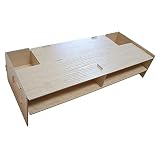Fkstyle【デスクすっきり、効率アップ】モニター台 机上台 2段式 幅47cm PCスタンド キーボード収納 ラック パソコン台 ディスプレイスタンド 卓上収納 机上ラック PC作業 在宅勤務 (木目調) [並行輸入品]