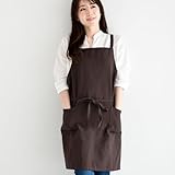 レップ(Rep) エプロン 北欧 ポケット2個付き カフェエプロン 大人用 着丈73cm (アビチュアル ソル) ブラウンブラック 1313 BK プレゼント