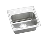 Elkao|#Elkay LRADQ1716400 18 Gauge Stainless Steel 17 Inch x 16 Inch x 4 Inch single Bowl Top Mount 