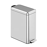 Wyazzivゴミ箱 ふた付き スリム ステンレス ゴミ箱 指紋防止 おしゃれ ペダル式 ごみ箱 密閉 音無し 省スペース キッチン、リビングルーム、トイレ、バスルーム用 (6L)