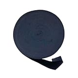 [pkpohs] 平ゴム 50㎜ 太め 幅広 白 黒 50㎜ｘ40m 替えゴム 厚み11㎜ 強力 織りゴム ゴムバンド ハンドメイド (黒)