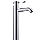 Wovier Chrome Waterfall Bathroom Sink Faucet,Single Handle Single Hole Vessel Lavatory Faucet,Basin 