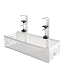 iNextStation ケーブルトレー クランプ式 配線隠し 工具不要 穴あけ不要 デスク下 コンセント 収納 高耐久・高耐荷重 デスク固