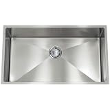 Lenova PC-SS-12Ri-S1 PermaClean 16-Gauge Stainless Steel Hand Made Kitchen Sink, 32-Inch by 19-Inch 
