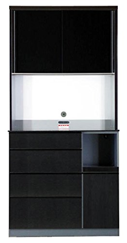 高橋木工所 ラフィックス 食器棚 100オープン 幅100.3 奥52 高208cm ブラック 【3個口】