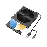 Yasoku cd dvdドライブ 外付け cdレコ 光学ドライブ USB3.0&Type-cポート両用内蔵ケーブル 8XDVD & 24XCD超高速データ入出力 Windows 11/10/8/7・Mac Pro/Air・MacBook・Linuxなどに対応