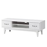 白井産業 【SHIRAI】 レトロモダンのかわいいテレビ台 ローボード 白 レトロア RTA-4012H