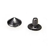 SODIAL(R)100鉄の黒いコニカルリベット　ネジスタッド　6mm　ジュエリーのため