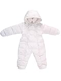 Oceankids 赤ちゃんの女の子の冬ワンピース脱着式フードダックダウンスノースーツ ホワイト 18-24 ヶ月
