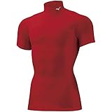 [ミズノ] トレーニングウェア コンプレッション ドライアクセルバイオギアシャツ ハイネック半袖 吸汗速乾 ストレッチ 紫外線カット メンズ 2021年モデル チャイニーズレッド(マット) L