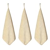 [HOOMCOOM] キッチンタオル キッチンクロス 手拭きタオル ループ付き 3枚セット 布巾 台拭き 食器拭き マイクロファイバー 厚手