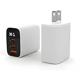 【可視化速度】急速充電器 30W 3ポート Type-C USB-A USB PD対応【iPhone 16/15/14 iPad 第10世代 等対応】 急速充電器 (ホワイト)