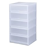 日本製 収納ケース 収納チェスト PLUST（プラスト） FR5105 (51cm幅 5段, ナチュラルホワイト)