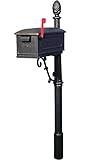 Gibraltar CAR100B0 Cast Aluminum Mailbox and Post Combo, Black [並行輸入品]