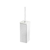 Gedy Marrakech Faux Leather Toilet Brush Holder Pearl White [並行輸入品]