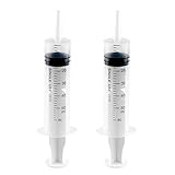 Kicode 2パック 再利用可能な60ML 注射器 水耕栄養素の測定注射のために 5.90" ロング