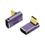 WYMECT usb c 変換アダプタ usb4.0 cタイプ 変換プラグ タイプc l 変換 40Gbps高速転送 PD240W 5A急速充電 8K@60Hz映像出力 type-c l字 Thunderbolt 3 Mac Book Pro Switch NexusなどのType C機器に対応 (240Wメスオス二番1個)