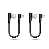 USB Type C ケーブル L字 短い 30cm タイプC ケーブル L型 90度 垂直 急速充電 Quick Charge 3.0/2.0対応 高速データ伝送 USB-A to USB-C 短い 高速充電 高耐久ナイロン編み スマートフォン・タブレット・ゲーム機等Type-C 機器対応 0.3M (2本)