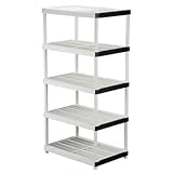 36 in. W x 72 in. H x 24 in. D 5-Shelf Plastic Ventilated Storage Shelving Unit by HDX
