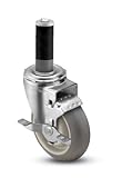 Shepherd Institutional Series 5 Diameter Delrin Bearing Donut MonoTech Wheel Swivel Caster with Trea