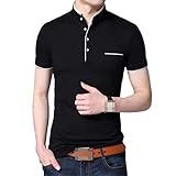 [Disimlarl] 男性マンダリンカラー半袖 Tシャツ春トップメンズスリムフィットコットン Tシャツ