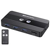 Cable Matters USB 3.0 KVM 切替器 4K HDMI リモコン付き、2台PC用・4K@60Hz・3x USB 3.0ポート・5Gbpsデータ転送、USB 切替器HDMI