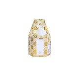 骨袋 六角袋 広金 菊紋 2.5寸 骨壷カバー 覆い袋 単品 ホワイト 戒名シール お写真入れ付き 分骨壷 骨覆 ペット供養 (ゴールド)