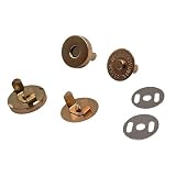 マグネットホック 10組セット(14ｍｍ,ライトゴールド) 手芸 ハンドメイド 差込み式 留め具 マグネットボタン 磁石 DIY かばん 鞄 バッグ ホック