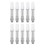 アトマイザー 10本 0.5ml 510規格 リキッド オイル カートリッジ ccel ケース付き Leafy (ホワイト 0.5ml 10本) [並行輸入品]