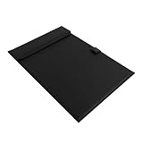 CANIGHT 1個 A4 手書きパッド オフィスの冷蔵庫 デスクトップ用ファイルラック ホワイトボードクリップ デスク用ドキュメントホルダー A4ファイルフォルダーボード Pu Black