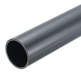 uxcell PVC剛性丸パイプ 34.2mm 内径 38mm 外径 8"長 ダークグレー 性 用途：水道管 クラフト ケーブルスリーブ