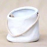 インテリアポット ビスケット ラウンド 13.5cm ホワイト 穴無 【4個入り】 ／植木鉢