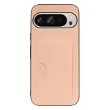 LOOF SKIN SLIM-SLOT レザー カード収納 スマホケース for Google Pixel 9 / 9 Pro 用 ケース カバー 背面 ストラップホール カードポケット シンプル 耐衝撃 薄型 軽量 leather [アンバーローズ]