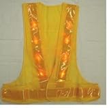 赤色LEDベスト　V60型（テープ幅60㎜） ５着セット　黄色メッシュ×イエローテープLED-YY