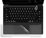 CaseBuy パームレストプロテクタースキンカバーセットアクセサリー MacBook Pro 14インチ 2021-2025 M5 M4 M3 M2 M1 Pro/Max A3434 A2442 A2779 A2918 A2992 A3401 A3112 A3185 アンチアンチ スクラッチキーボード保護 - クリア