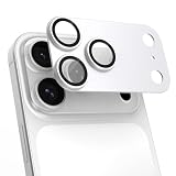Hohotoon 対応 iPhone17 Pro max用 カメラ保護フィルム アイフォン17 プロマックス カメラフィルム & いphone17Pro max用 レンズカバー、宇宙航空材料 アルミ合金+9H強化ガラス、耐衝撃 、極薄 一体型 、 AR高透過率、 露出オーバー防止、粘着性強い、簡単貼り付け 、スマートフォンカメラガード（シルバー）