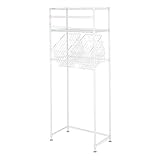 洗濯機ラック 幅70 奥行40 高さ175 3段 バスケット付き ランドリーラック ルミナス ホワイトラック LW7018-3RB